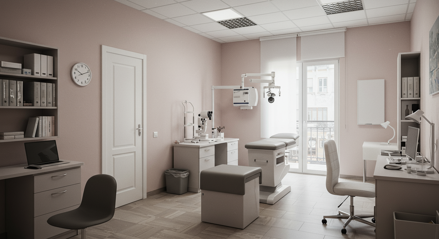 ¿Qué equipamiento mínimo es obligatorio para una consulta básica de oftalmología (lámpara de hendidura, autorrefractómetro, tonómetro)?